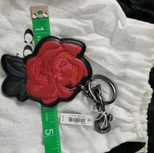 New coach red and black rose keychain